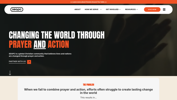 Screenshot of the South East Asia Prayer Center UK website