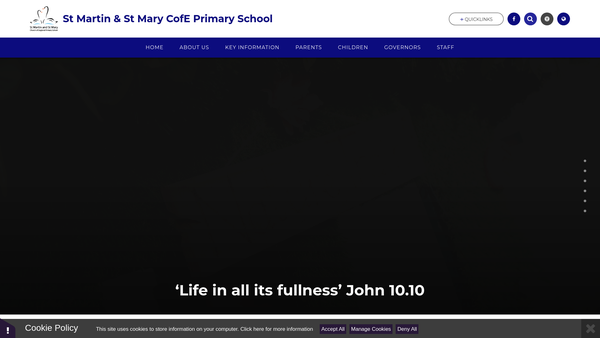 Screenshot of the St Martin And St Mary Church Of England Primary School PTA website