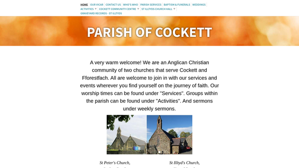 Screenshot of the The Benefice Of Swansea St Peter (Cockett) website