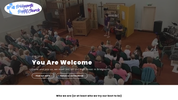 Screenshot of the Bridgnorth Baptist Church website