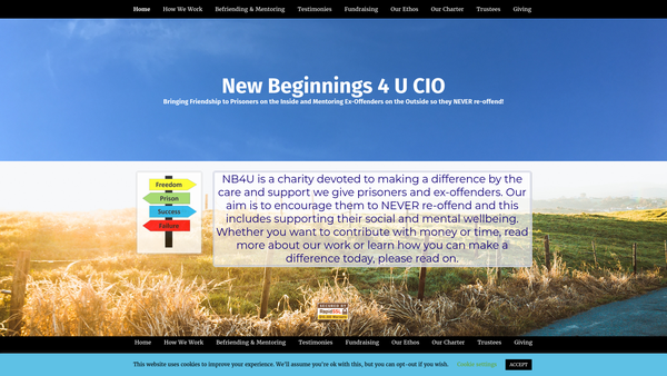 Screenshot of the New Beginnings 4u CIO website