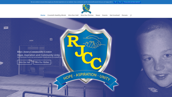 Screenshot of the The Rhys Jones Foundation website