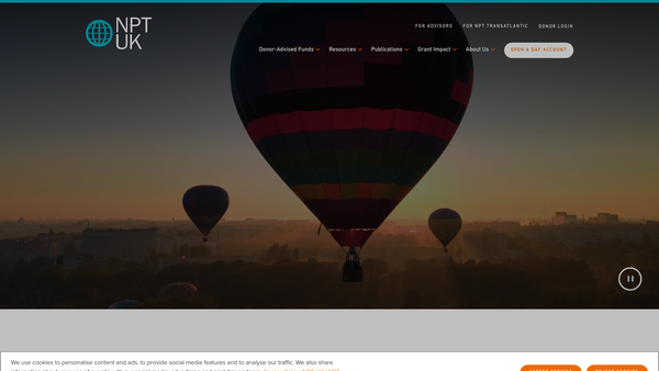 Screenshot of the National Philanthropic Trust UK Limited website