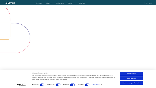 Screenshot of the The Davies Foundation website