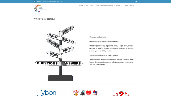 Screenshot of the Thefdf website