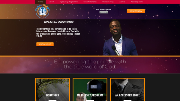 Screenshot of the The Powerword Int website