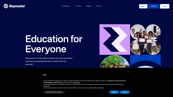 Screenshot of the Bayswater Foundation website