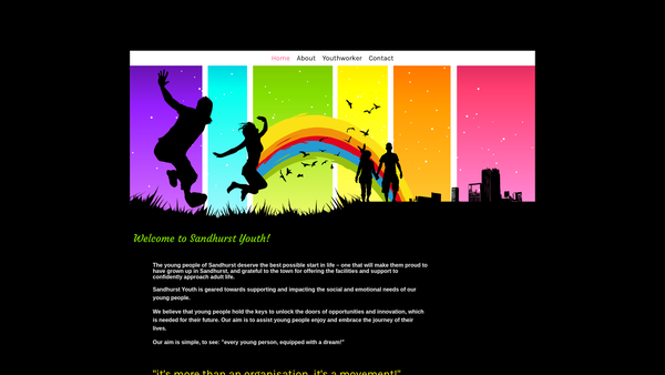 Screenshot of the Sandhurst Youth website