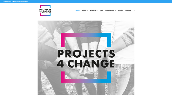 Screenshot of the Projects4change website