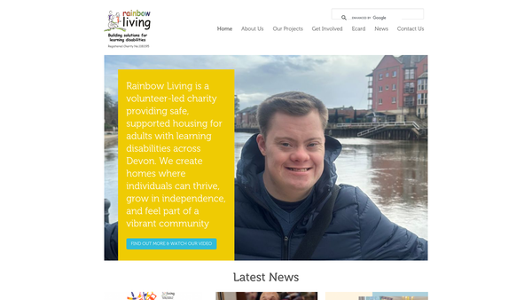 Screenshot of the Rainbow Living Sw website