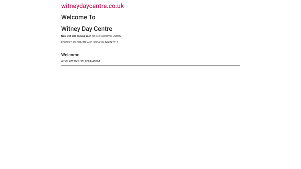 Screenshot of the Witney Day Centre website