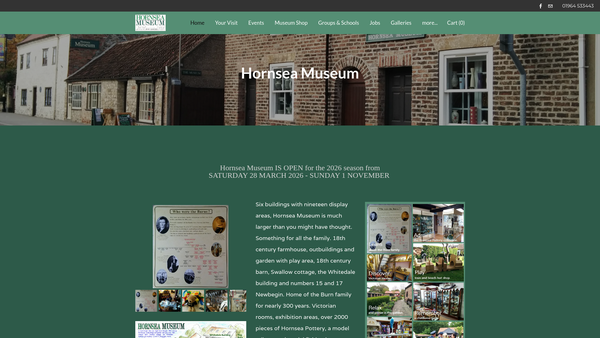 Screenshot of the The North Holderness Museum Of Village Life (Hornsea Museum) website