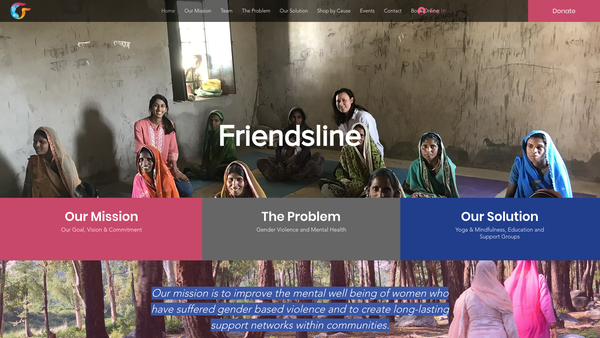 Screenshot of the Friendsline website