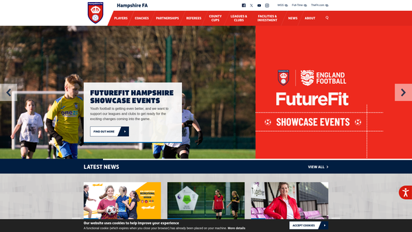 Screenshot of the The Eastleigh And Southampton Football Trust website