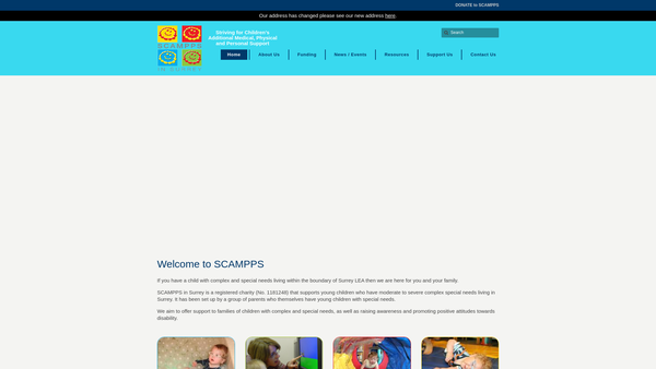 Screenshot of the Scampps In Surrey website