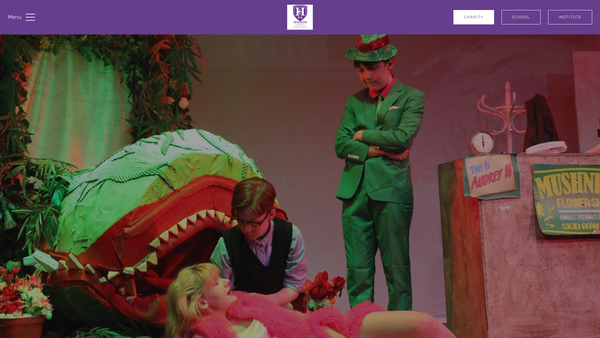 Screenshot of the Haddon Charity For Performing Arts website