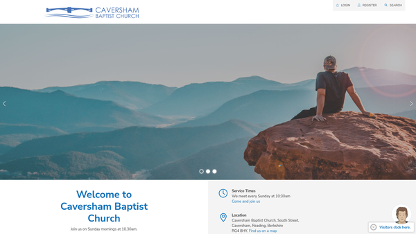 Screenshot of the Caversham Baptist Church website