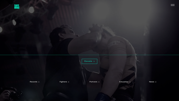 Screenshot of the Safe Mma website
