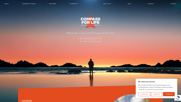 Screenshot of the The Compass For Life Foundation website