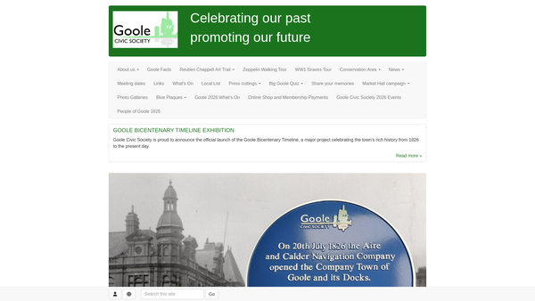 Screenshot of the Goole Civic Society website