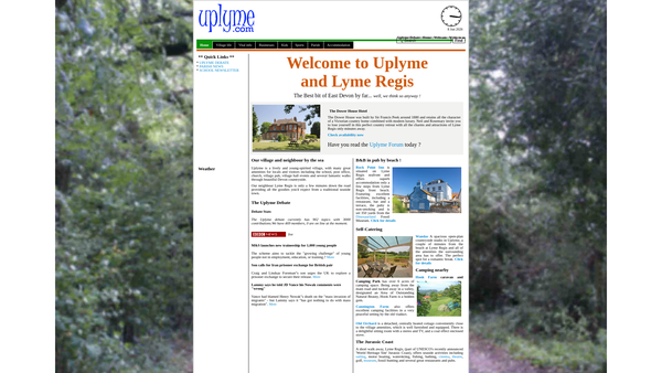 Screenshot of the Uplyme Village Hall CIO website