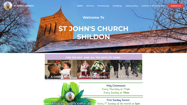 Screenshot of the The Parochial Church Council Of The Ecclesiastical Parish Of Saint John's Church, Shildon website