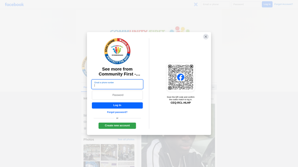 Screenshot of the Community First (Peterborough) website