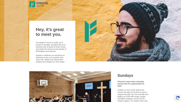 Screenshot of the Foundation Church website
