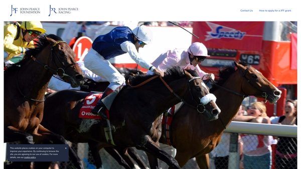 Screenshot of the John Pearce Foundation website