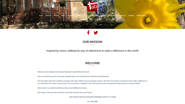 Screenshot of the Dursley Tabernacle United Reformed Church Charity website