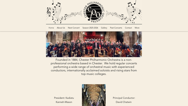 Screenshot of the Chester Orchestral Society website