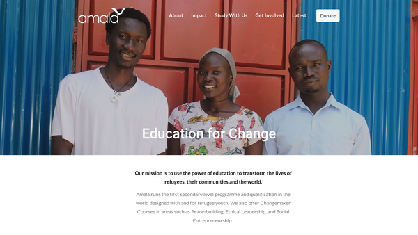 Screenshot of the Amala Education website