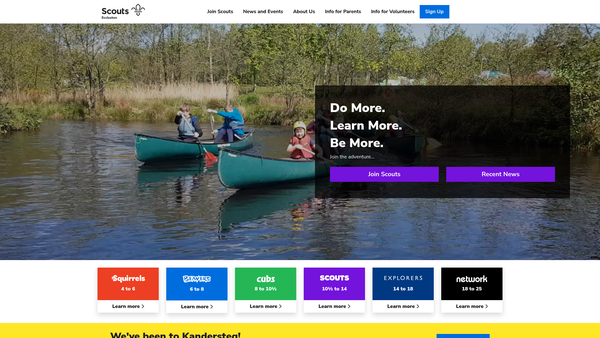 Screenshot of the Eccleston Scout Group website