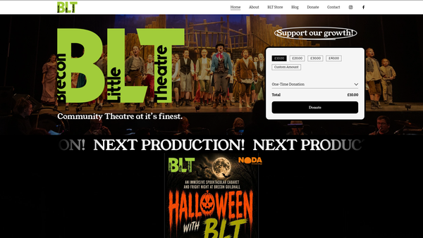Screenshot of the Brecknock Little Theatre website