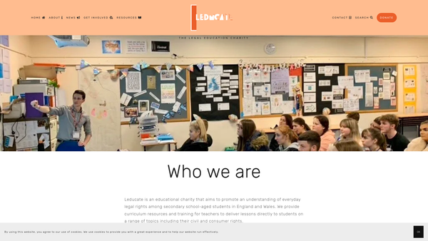 Screenshot of the Leducate website