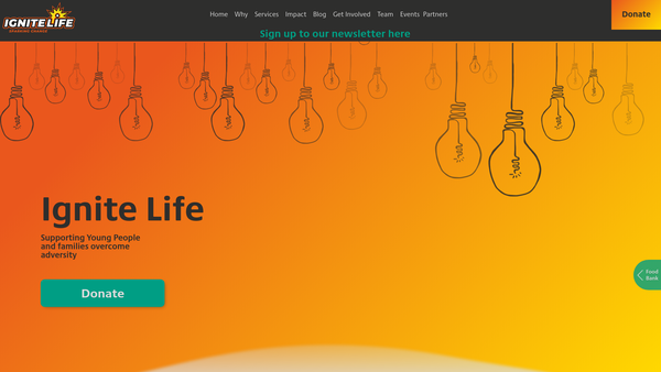 Screenshot of the Ignite Life website