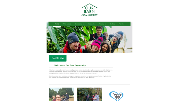 Screenshot of the Our Barn Community website