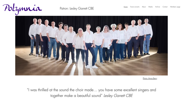 Screenshot of the Polymnia website