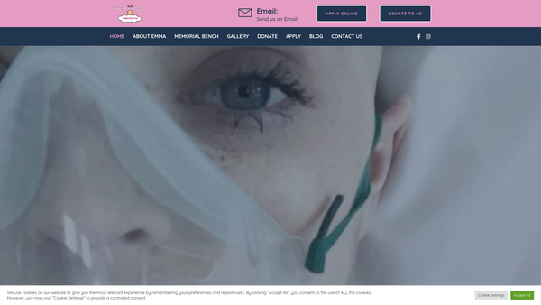 Screenshot of the The Emma Cosgrove Foundation website