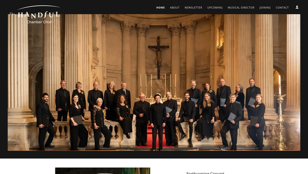 Screenshot of the The Handful website