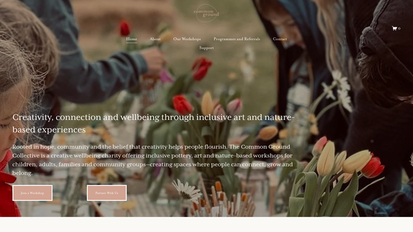 Screenshot of the The Common Ground Collective website