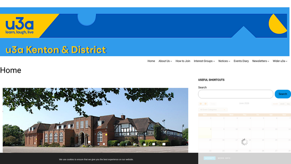 Screenshot of the Kenton & District U3A website