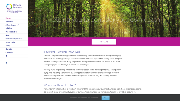 Screenshot of the Chiltern Compass website