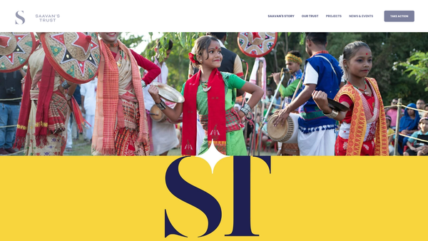 Screenshot of the Saavan's Trust website