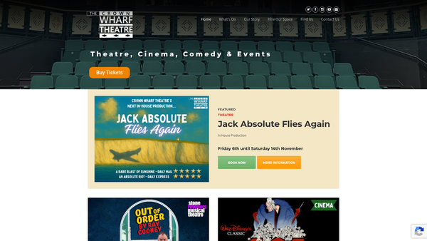 Screenshot of the The Crown Wharf Theatre website