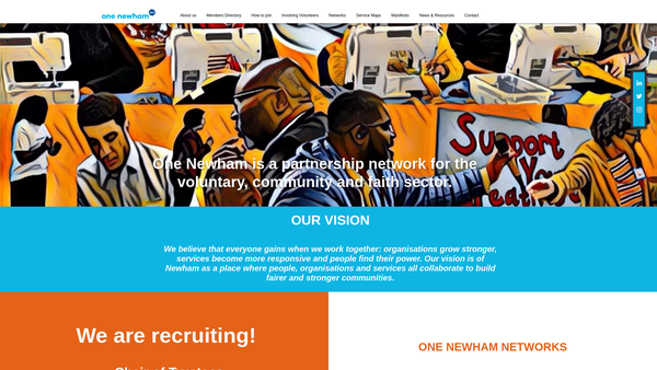 Screenshot of the One Newham website