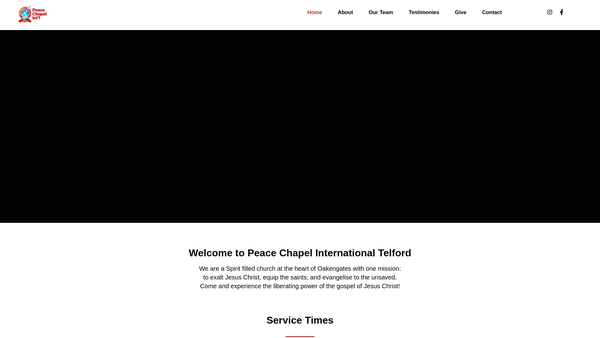 Screenshot of the Peace Chapel International website
