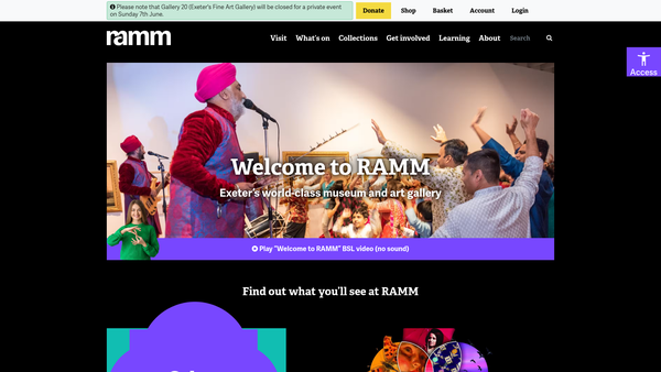 Screenshot of the Ramm Development Trust website