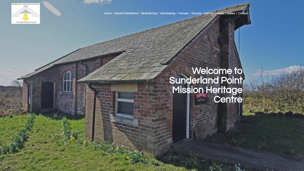 Screenshot of the Mission Heritage Centre (Sunderland Point) website