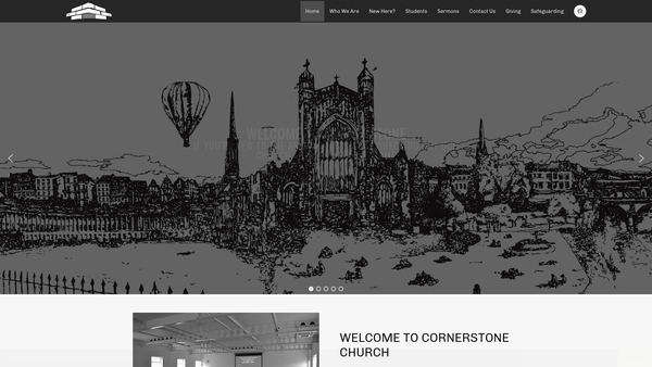 Screenshot of the Cornerstone Bath website